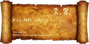 Kis Nátán névjegykártya